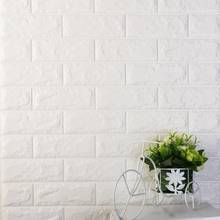 Papel de parede autoadesivo 3d, painéis de parede à prova d'água, espuma pe, branco, para decoração de casa, sala de estar 2024 - compre barato