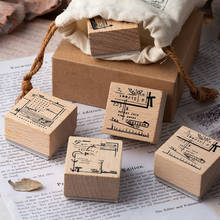 XINAHER 4pcs/lot Vintage issues text decoration stamp wooden rubber stamps for scrapbooking stationery DIY craft standard stamp 2024 - buy cheap