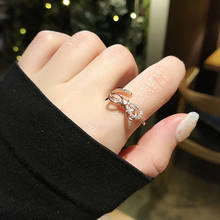 Anillo con personalidad de mariposa coreana, anillo de diamantes de imitación elegante para mujer, anillo abierto, regalo, joyería de aniversario 2024 - compra barato