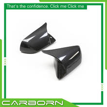 For-Ford-Mustang 2015-ON American Version OEM/OX Horn Shape Carbon Fiber Body Side Rear View Mirror Caps with/without Light Hole 2024 - buy cheap