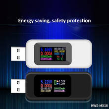 KWS-MX18-probador de corriente de voltaje, medidor de potencia, amperímetro de sincronización, Cargador USB, voltímetro, pantalla LCD Digital 10 en 1 2024 - compra barato