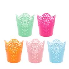 Brand New and High Quality Hollow Flower Brush Storage Pen Pencil Pot Holder Container Desk Organizer Gift 2024 - buy cheap