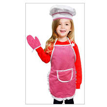 Juego de Chef rosa para niños, conjunto de cocina para niños, conjunto de traje de Chef con delantal, sombrero de Chef, juguete de cocina de simulación de juego de rol 2024 - compra barato