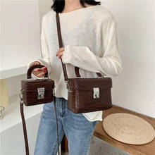 Female Bag Box Bag Fashion Lock One Shoulder Messenger Bag 2022 New PU Leather Crocodile Pattern Handbag 2024 - buy cheap