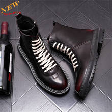 Zapatos estilo Martin de cuero para Hombre, botines de estilo HIP HOP, para motocicleta, otoño 2024 - compra barato