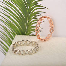 Открытое кольцо в форме сердца простое и Универсальное кольцо с отверстиями в форме сердца персикового цвета регулируемое кольцо для молодых девушек подарки для детей 2024 - купить недорого