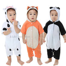 Newborn Baby Summer Short Sleeved Rompers 100%Cotton Unisex Boys Cartoon Jumpsuit Toddler Climbing Clothes Panda Onesies Pajamas 2024 - buy cheap