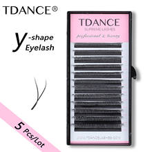 TDANCE 5Pcs Y-shape Hand Woven Premium Mink Soft Light Natural Eyelashes Extension Makeup Mesh Net Cross False Eyelash 2024 - buy cheap