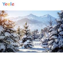 Рождественский фон Yeele с изображением дерева снега гор зимы ребенка дня рождения индивидуальный Виниловый фон для фотостудии 2024 - купить недорого