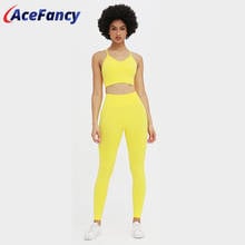 Womens Sports Bra And Leggings Set Acefancy ZC2426 High Waist Running Leggings Padded Push Up Sports Bra Women Two Piece Outfits 2024 - buy cheap