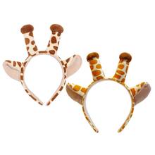 Plush Giraffe Ears and Horns Headband Female Funny Animal Cosplay Hair Hoop Halloween Festival Theme Party Headwear 2024 - buy cheap