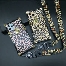 Funda de teléfono cuadrada dorada con estampado de leopardo para Samsung Galaxy S20 Ultra S10 S21 Plus S8 S9 Note 20 9 10 A50 A51 A71 A70 2024 - compra barato