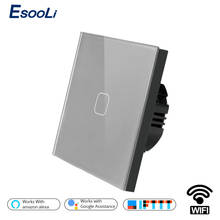 Esooli EU Standard Tuya/Smart Life/ewelink 1/2 Gang WiFi Wall Light Touch Switch for Google Home Amazon Alexa Voice Control 2024 - buy cheap