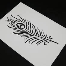 Stencils Peacock Feather Painting Template DIY Embossing Accessories For Scrapbooking Coloring Reusable Office School Supplies 2024 - buy cheap