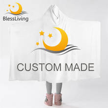 Blessliving Customized Hooded Blanket for Adult Kids DIY Wrap Sherpa Blanket Print on Demand Wearable Blanket Custom Made Mantas 2024 - buy cheap