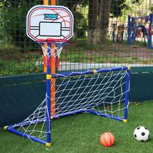 Soccer Goal Pool With Basketball Hoop Set For Kids 2 In 1 Outdoor Sports Basketball Stand Soccer Goal 2024 - buy cheap