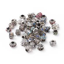 50pcs Random Mixed Shapes Glass Rhinestone European Beads Large Hole Beads for Jewelry Making DIY Accessories 9~16x6~11mm 2024 - buy cheap