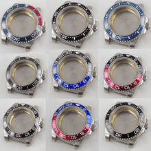 Caja de reloj de bisel giratorio de cristal de zafiro de acero, 316L, 40mm, compatible con ETA 2836, Miyota 8215, 821A, NH35, NH36, movimiento 2024 - compra barato