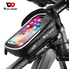 West biking bicicleta de alta qualidade tubo saco quadro da bicicleta saco do telefone 6.5 polegada tela toque à prova dwaterproof água acessórios ciclismo 2024 - compre barato