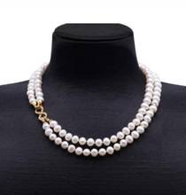 Ожерелье из белого пресноводного жемчуга, 9,5-10 мм 2024 - купить недорого