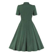 Vestido verde de manga curta vd1635, vestidos de festa vintage de bolinhas sem definição e para o natal, vestidos 2024 - compre barato