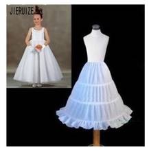 JIERUIZE-nuevas enaguas para niños, 3 aros, crinolina blanca, vestido Formal de niña de flores para boda 2024 - compra barato