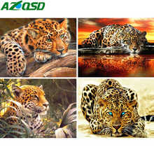 AZQSD-pintura de diamante 5D DIY de animales, mosaico de diamantes de cuentas cuadradas, punto de cruz, bordado de leopardo, para decoración del hogar 2024 - compra barato