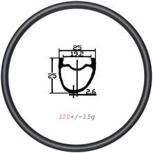 320g SUPERLIGHT 25mm deep road bicycle disc carbon rim 700C clincher tubeless asymmetric 25mm wide 16-32H UD 3K 12K matte glossy 2024 - buy cheap