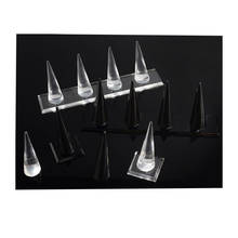 Fashion Conical solid ring holder clear acrylic ring display rack finger tail ring counter display props Jewelry Organizer 2024 - buy cheap