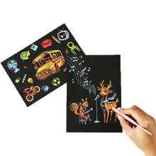 Juego de 4 unids/set de papel mágico para mesa de dibujo a rastrillo para niños, pintura colorida creativa, grafiti, juguete para pintar 2024 - compra barato