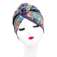 Indio árabe de pañuelo para la cabeza de mujer turbante tapas de hiyab estampado sombrero bohemio étnico hiyab interior para tapa musulmana tocado 2024 - compra barato