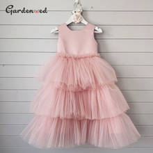 Layers Tiered Girl Princess Dress Tulle Aline Flower Girl Dress Simple Girl Birthday Dress платья для девочек 2021 Baby Girl 2024 - buy cheap