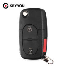 KEYYOU-carcasa para llave remota de coche, carcasa plegable con hoja HU66 para Audi A3, A4, S4, modelos antiguos CR1620/CR1616, 2 botones, 3 botones, 10X 2024 - compra barato