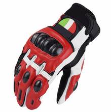 Перчатки мужские кожаные, защитные красные Мотоциклетные Перчатки из углеродного волокна, для мотокросса, езды на горном велосипеде, путешествий 2024 - купить недорого