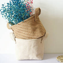 Braided Jute Cloth Flowerpot Storage Basket Desktop Sundries Box Toys Holder Organizer Container Dirty Laundry Basket Dropship 2024 - buy cheap