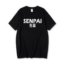 Camiseta japonesa SENPAI con letras estampadas para hombre, Camisa de algodón de Anime de verano con cuello redondo, Tops, ropa, camisetas de manga corta de gran tamaño 2024 - compra barato