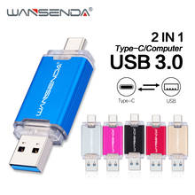 Novo wansenda usb flash drive dual drive otg usb 3.0 e tipo c pen drive 512gb 256gb 128gb 64gb 32gb 2024 - compre barato