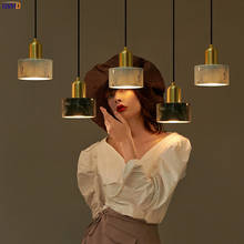 IWHD-lámpara colgante de estilo nórdico, luz LED de mármol para comedor, sala de estar, de cobre, Simple y moderna, Luminaria 2024 - compra barato