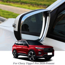Lentejuelas para espejo retrovisor de coche Chery Tiggo 7 Pro, accesorios para coche, marco de cejas, lluvia, 2 piezas, 2020-presente 2024 - compra barato