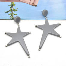 Acrylic Star Shape Black Grey Drop Earrings For Women New Ear Jewelry 2024 - buy cheap