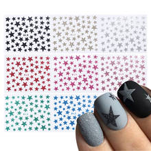 Adesivo brilhante de estrela 3d, adesivo colorido de glitter para unhas, ferramenta de decoração para manicure, pontas de unhas femininas, 1 peça 2024 - compre barato