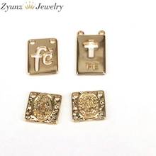 Colgante con letras de Fe y Jesús para fabricación de joyas, color dorado, Metal dorado FE, 10 Uds. 2024 - compra barato