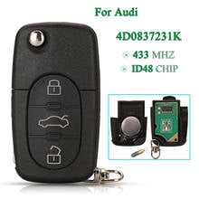 Bilchave 3 Buttons Smart Remote Car Key 433Mhz ID48 Chip Fob For Audi A2 A3 A4 A6 A8 TT Old Models FCC: 4D0 837 231 K 2024 - buy cheap