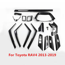 Capa de acabamento em fibra de carbono para toyota rav4, 2013, 2014, 2015, 2016, 2017, 2018 e 2019 2024 - compre barato