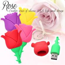 rose pen drive flower usb flash drive 4GB 8GB 16GB 32GB 64GB pendrive 128GB 256GB red yellow pink memory stick u stick 2024 - buy cheap
