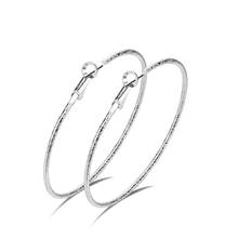 Fashion silver earrings solid 925 sterling silver earrings women Big earrings Charming lady silver jewelry accessories wholesale 2024 - buy cheap