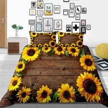 Thumbedding Board Bedding Set Country Style Sunflowers 3D Duvet Cover King Queen Full Twin Single Double Comfortable Bed Set 2024 - buy cheap