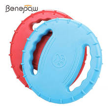 Benepaw floatable squeaky cão disco de vôo para meidum grande treinamento de cães durável interativo macio pet brinquedos filhote de cachorro jogo seguro 2024 - compre barato