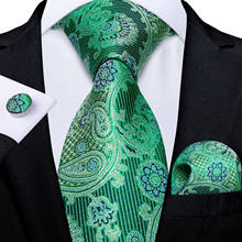 Галстук мужской DiBanGu, Свадебный Карманный платок в деловом стиле, зеленые с Пейсли 2024 - купить недорого