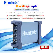 Hantek-osciloscopios USB para PC, 6204BD, 4 canales, 200MHz, USB, PC, con generador de señal de 25MHz 2024 - compra barato